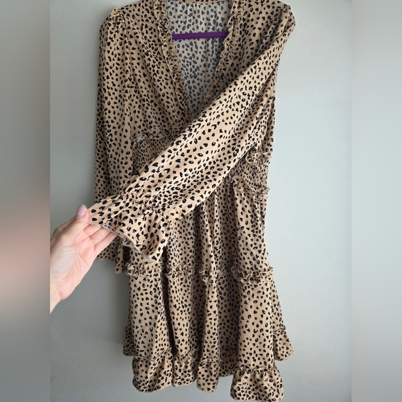 Leopard Print Long Sleeve Dress - Picture 6 of 9